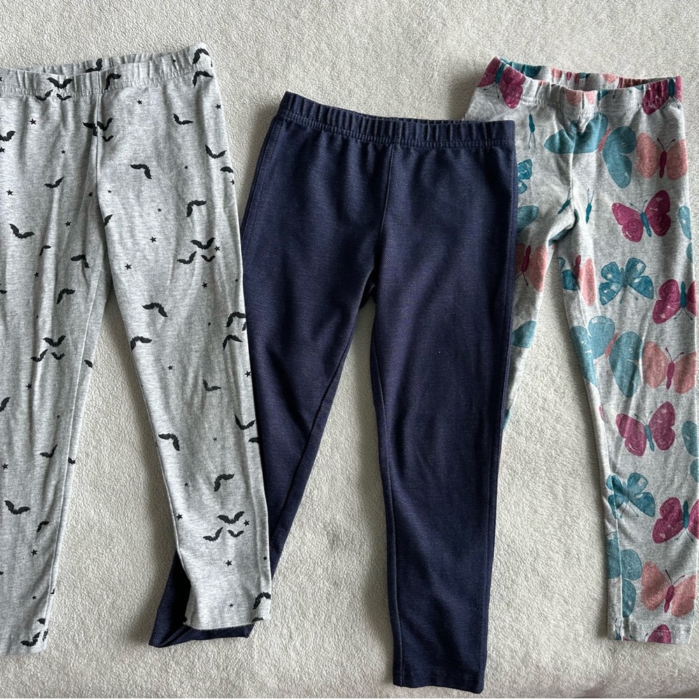 CARTERS LEGGINGS GIRLS LOT SIZE 6/6x BUTTERFLY BATS HALLOWEEN